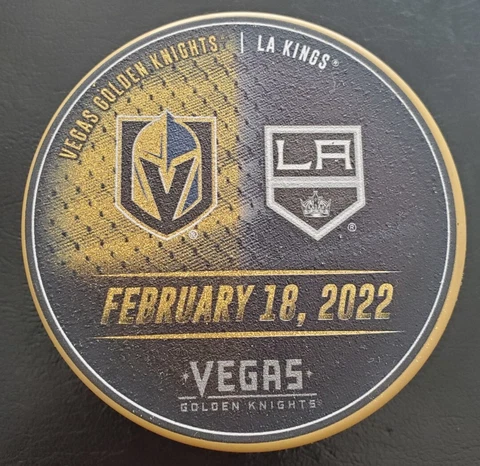 2022 VEGAS GOLDEN KNIGHTS VS LOS ANGELES KINGS NHL T MOBILE ARENA EXCLUSIVE PUCK Cover