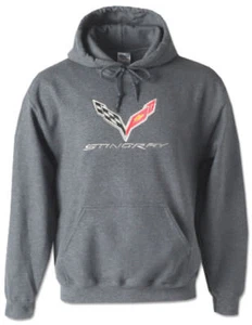 Sudadera con capucha/sudadera con capucha emblema gris carbón Corvette C7 - Imagen 1 de 1