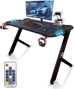 X-Bull Scrivania Gaming Desk con LED Ergonomica, per PC e Ufficio Completa di Ac - Foto 1 di 9