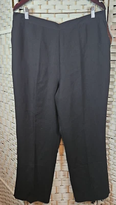 Bon Worth Womens LP Pants Black Elastic Waist Straight Leg Pull On Businesscore - Image 1 of 4