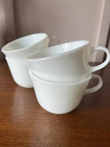 Pyrex Corning USA Tea Coffee Cup White Mugs Set of 4 White Milk Glass Vintage - Picture 1 of 5