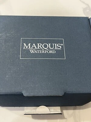 Marquis By Waterford Crystal Desk Clock  Arabesque Pattern square needs battery - Image 1 of 3