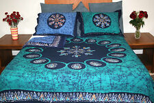 Handmade Cotton Reversible Duvet Cover Multi Batik Paisley Cotton Full Queen