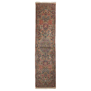 Antique Asian Carpet Cotton Wool Heavy Knot 116 x 28 In - Picture 1 of 11