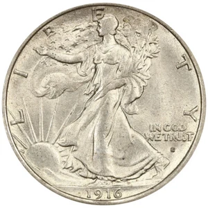 1916-S 50C PCGS MS64 CAC Walking Liberty Silver Half Dollar 21771824 - Picture 1 of 3