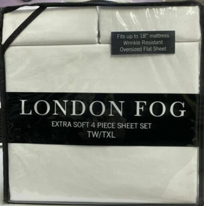 London Fog EXTRA SOFT 4-Piece Sheet Set Twin/TXL set 18" mattress - Picture 1 of 1