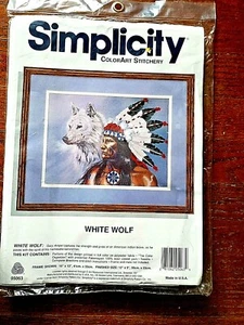DE COLECCIÓN SIMPLICIDAD COLOR ARTE COSTURA LOBO BLANCO 12 X 9" - Imagen 1 de 3