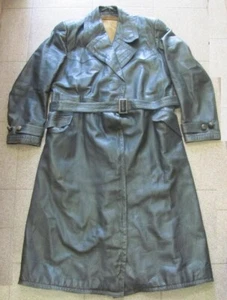 GREATCOAT DE CUERO OFICIAL WEHRMACHT ALEMÁN ORIGINAL SEGUNDA GUERRA MUNDIAL - Imagen 1 de 10