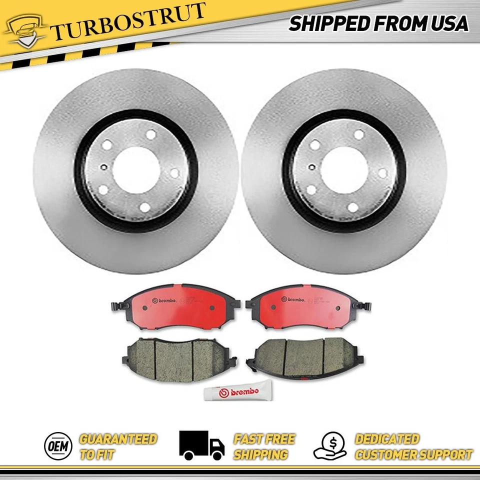 Brembo Front Brake Rotors Brake Pads Kit For 2014-2018 INFINITI Q70 - Image 1 of 4