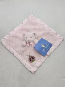 NWT Tiddliwinks Pink Bear Sherpa Lovey Soft Toy Ladybug  Baby Security Blanket - Picture 1 of 7