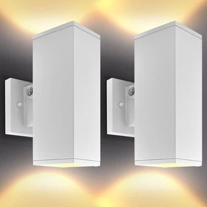 Luxrite Dusk to Dawn LED Outdoor Wall Light, 10", 3CCT, 15/20/24W, IP65 2-Pack - Picture 1 of 7