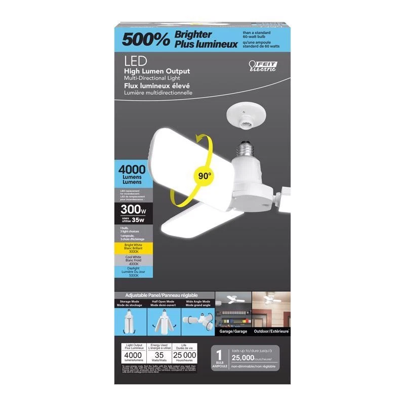 Feit Wide Surface E26 (Medium) LED Garage Bulb Bright White 300 Watt - Image 1 of 1