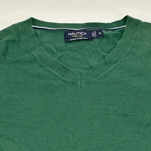 Suéter cuello en V Nautica para hombre, verde, talla XL - Imagen 1 de 5