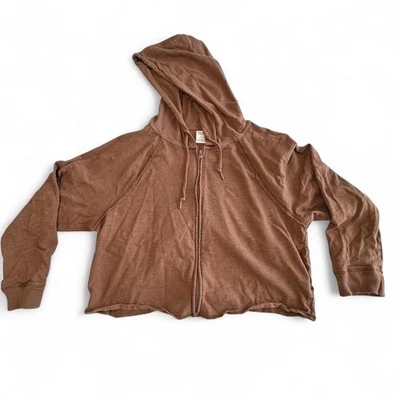 Victoria's Secret Pink L Brown Zip Up Hoodie Pockets Y2K Cozy - Image 1 of 4