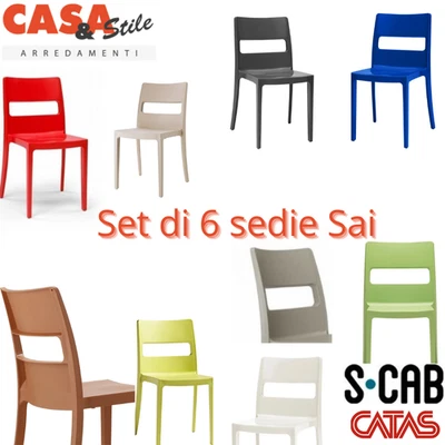 Scab Sai Sedie Design Set da 6 Moderne per Interni ed Esterni - Immagine 1 di 4