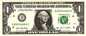 $1 2021  Fancy Serial D66244664E - Picture 1 of 1