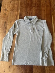 Boys Grey Ling Sleeved Ralph Lauren Polo T Shirt Age 10-12 Years - Picture 1 of 7