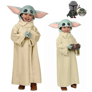 Kids Star Wars The Mandalorian Baby Yoda Child Cosplay Costume Kids Robe W/Hat  - Picture 1 of 9