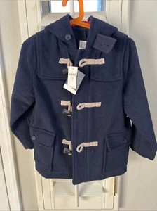 Baby Gap NEW Boys Navy Wool Blend Duffle Toggle Coat 5 Years Quilted Lining - Picture 1 of 9