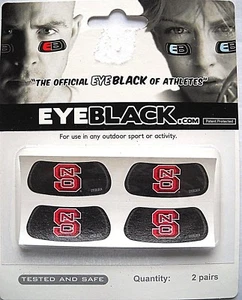 ONE PACK OF FOUR NORTH CAROLINA N.C. STATE WOLFPACK TEMPORARY EYEBLACKS - Picture 1 of 2