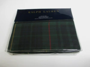 Ralph Lauren APARTMENT NO. ONE DUKE DEVONSHIRE Green Plaid Flat Sheet - Queen - Picture 1 of 13