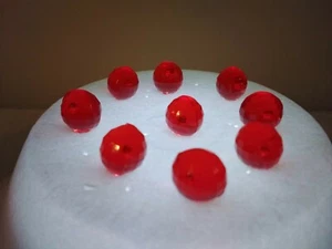 50 RED Round Faceted Globes 11mm for Ceramic Christmas Trees - Picture 1 of 8