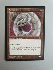 Coiled Tinviper, MTG Tempest (1997) Common Artifact VNM  - Picture 1 of 2