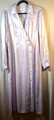 EQUIPAMIENTO Vestido Mujer Estampado Floral Seda Talla L Lavanda Con Botones Mangas Midi Foto 1 de 4