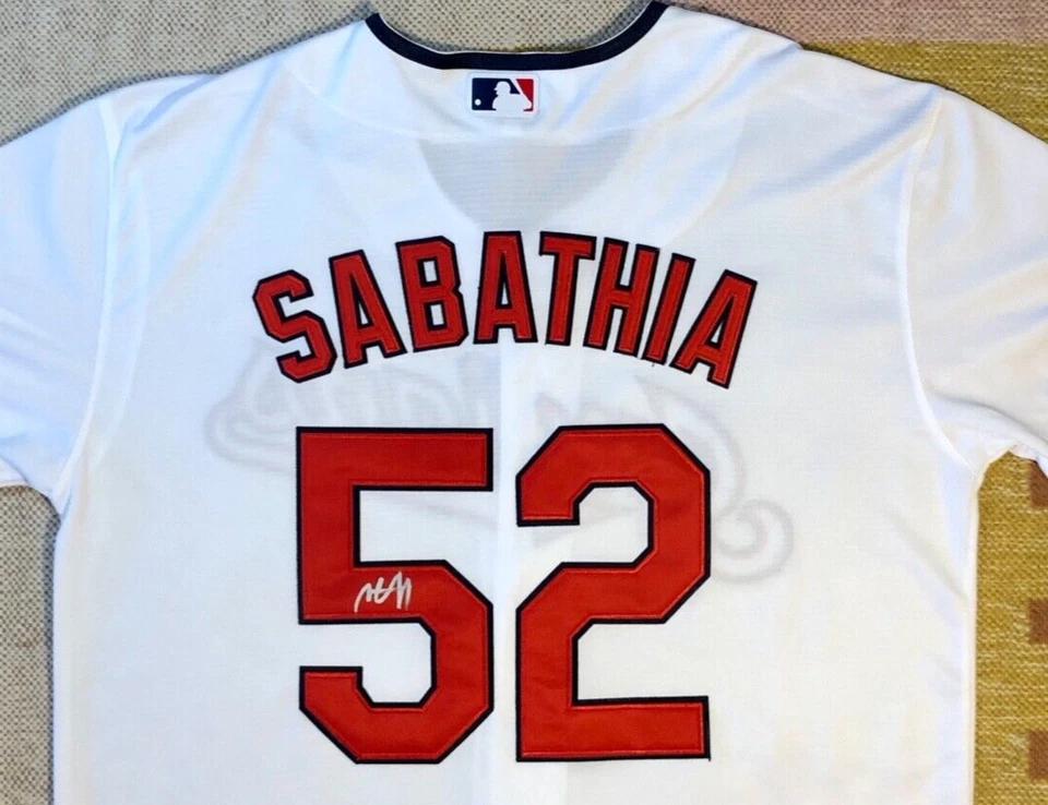 C.C. Sabathia Signed Autograph Cleveland Indians MLB Jersey RARE EXACT PROOF - Image 1 of 4