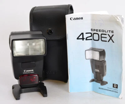 Canon Speedlite 420EX Aufsteckblitz + Anleitung + Tasche ⭐ SEHR GUT ⭐⭐⭐(6031) - Bild 1 von 4