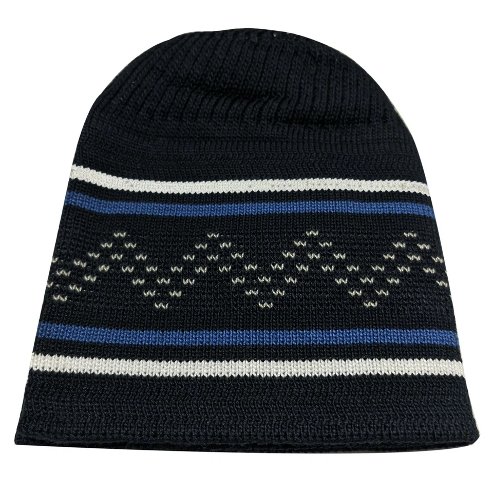 Sombrero Kufi Azul Oscuro Blanco Algodón Tejido Elástico Calavera Gorra Topi Ajuste Cómodo Foto 1 de 1