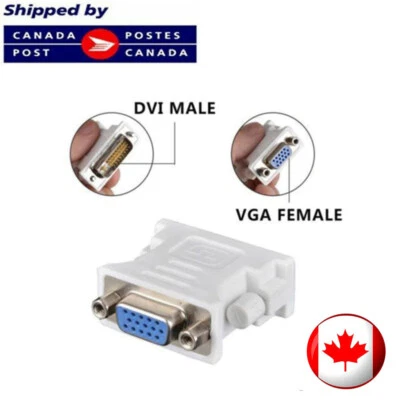 DVI-D Male to VGA Female Converter Adapter 24+5 Dual Link 15 Pin for PC - Image 1 of 4