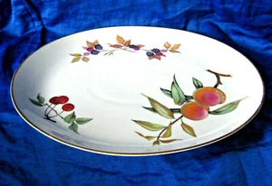 "Melocotones, cerezas y bayas de oro ovalado Evesham de 13"" x 11"" Royal Worcester - Imagen 1 de 5
