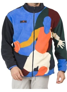 New Balance NB Abstract Polar Fleece Basketball Jacket Mens MEDIUM Relaxed Fit - Picture 1 of 9