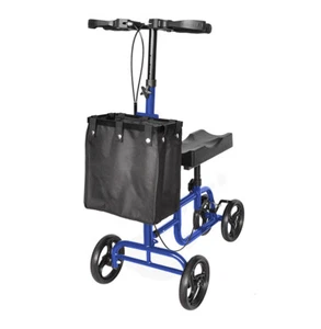 Foldable Knee Walker Scooters Alternative Crutches Wheelchair with Basket Blue - Picture 1 of 12