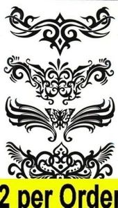 Tribal Line Art Flash 2 temporäre gefälschte Tattoos wasserdicht Kraft Körperkunst Transfer - Bild 1 von 3