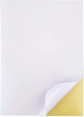 100 Feuilles Autocollante Papier Etiquette A4 21 x 29,7 cm 210x297 mm Feuille - Photo 1/2