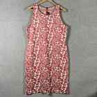 St. John Collection Dress Women Size 12 Red Floral Knit Sleeveless Casual Career