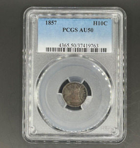 1857 Half Dime H10C PCGS AU50
