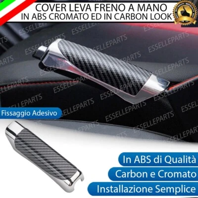 COVER LEVA FRENO A MANO IN ABS CARBON E CROMATO PER FORD FOCUS MK3 - Immagine 1 di 4
