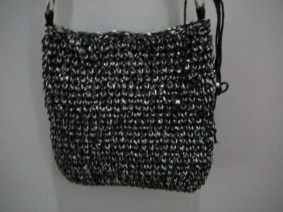 Sun N Sand Accesorios Hilo Negro y Plata Cierre de Cremallera Bolso Correa con Cuentas Boho Divertido Foto 1 de 4