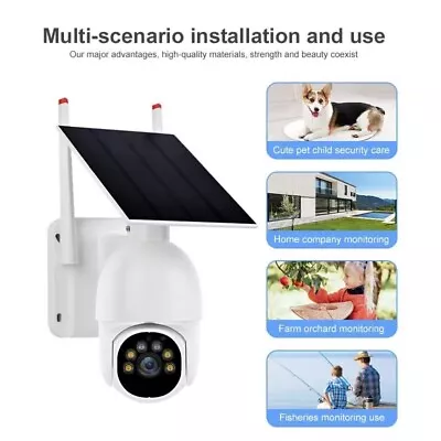 1080P HD Wireless WiFI Solar Security Outdoor Camera Surveillance Night Vision - Image 1 of 4