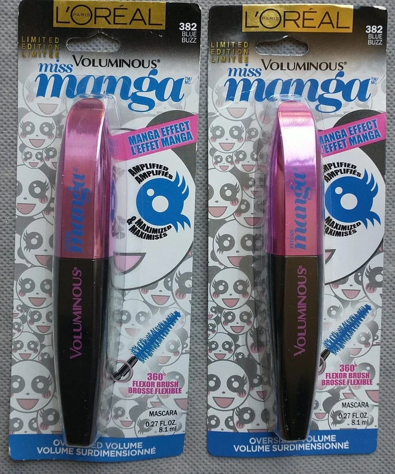 2 NEW L'OREAL Voluminous Miss Manga MASCARA 382 BLUE BUZZ Loreal - Image 1 of 1