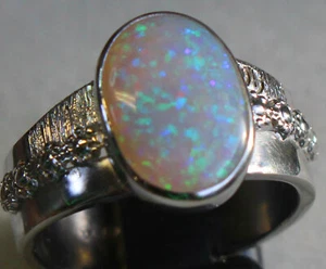 2 - sided Opal 3 Karat 925er Silberring Größe 18,4 mm - Bild 1 von 10