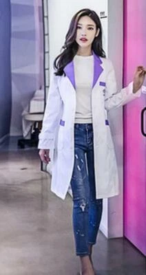 Vestido de enfermeira feminino vestido médico esteticista laboratório casaco longo roupas de trabalho  - Imagem 1 de 4