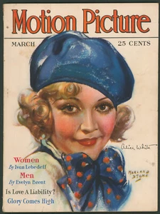 Motion Picture Magazine March 1930 Alice White~Lillian Gish~Greta Garbo - Picture 1 of 7