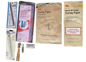 Vintage Markierwerkzeuge Transparentpapier Bleistift Kreide Rad Dritz Grants Nähen Quilten - Bild 1 von 3
