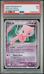 PSA 1 2006 Pokemon EX Legend Maker Mew EX Holo Foil 88/92 - Picture 1 of 2
