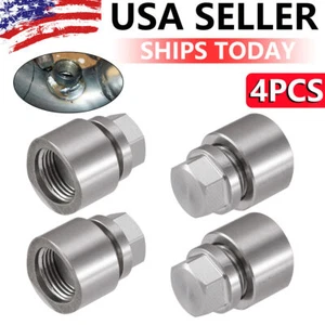 (4 Sets) O2 02 Oxygen Sensor Weld In On Bungs & Plugs M18 X 1.5 Threaded Fitting - Picture 1 of 11