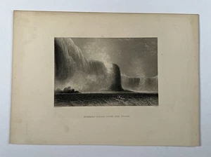 Niagarafälle von der Fähre 1850er Stahlstich von Bartlett Cousen 9x12" Kunst - Bild 1 von 14